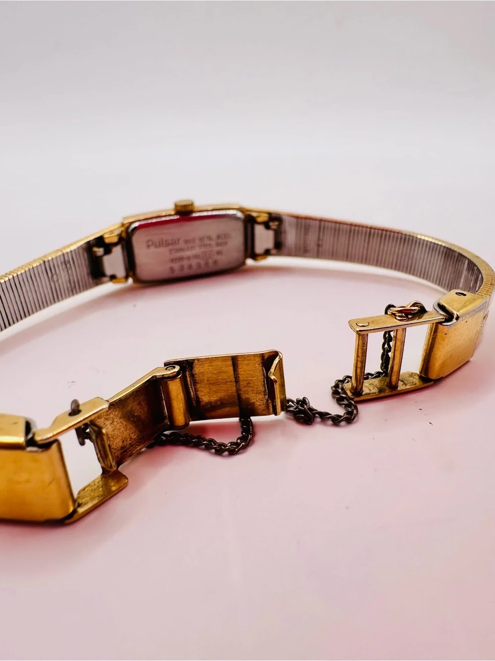 Pulsar Vintage Gold Tank Watch V220-5160 New Battery